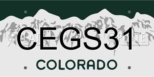 CEGS31 Colorado License Plate