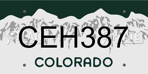 CEH387 Colorado License Plate