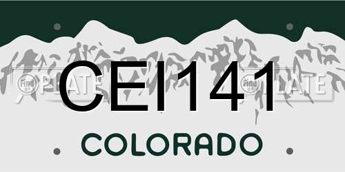 CEI141 Colorado License Plate