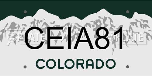 CEIA81 Colorado License Plate