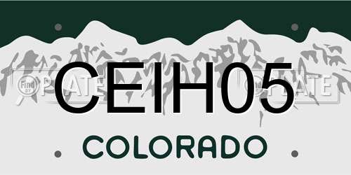 CEIH05 Colorado License Plate