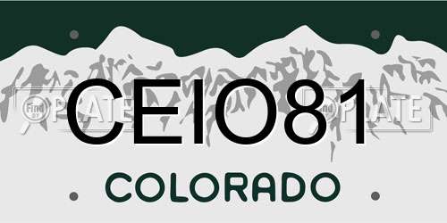CEIO81 Colorado License Plate