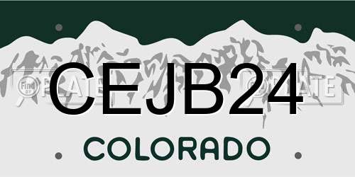 CEJB24 Colorado License Plate