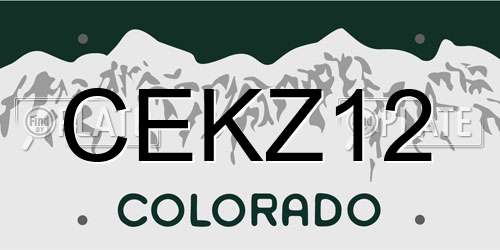 CEKZ12 Colorado License Plate