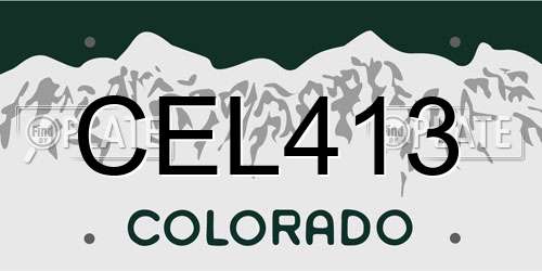 CEL413 Colorado License Plate