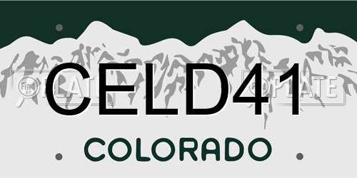 CELD41 Colorado License Plate