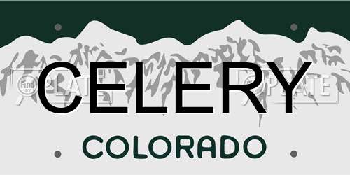 CELERY Colorado License Plate