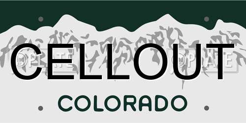 CELLOUT Colorado License Plate