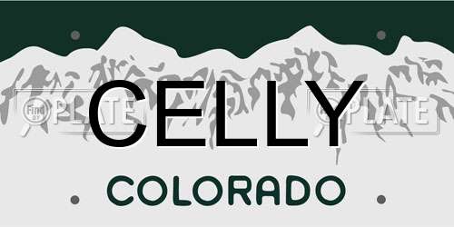 CELLY Colorado License Plate