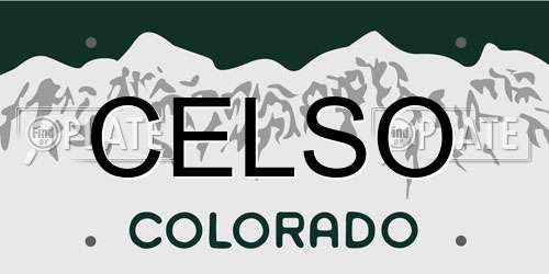 CELSO Colorado License Plate