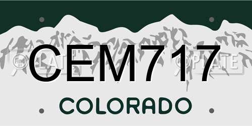 CEM717 Colorado License Plate