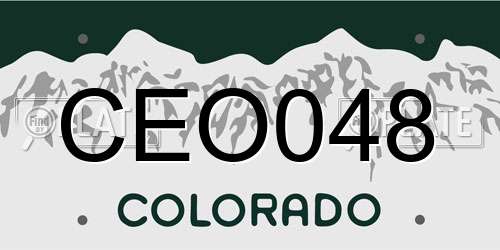 CEO048 Colorado License Plate