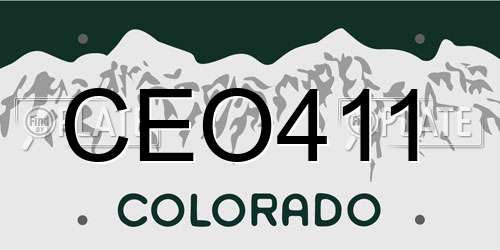CEO411 Colorado License Plate