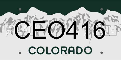 CEO416 Colorado License Plate