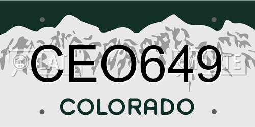 CEO649 Colorado License Plate