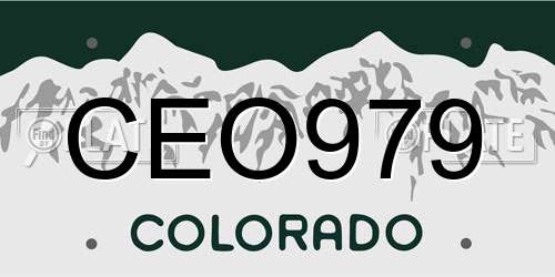 CEO979 Colorado License Plate