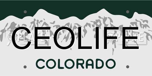 CEOLIFE Colorado License Plate