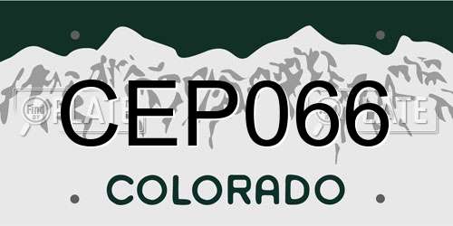 CEP066 Colorado License Plate