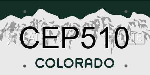 CEP510 Colorado License Plate