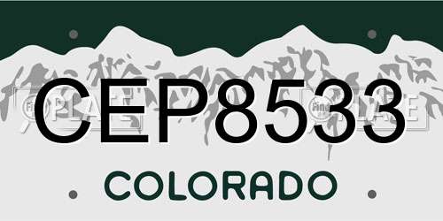 CEP8533 Colorado License Plate