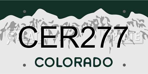CER277 Colorado License Plate