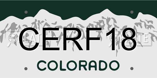 CERF18 Colorado License Plate