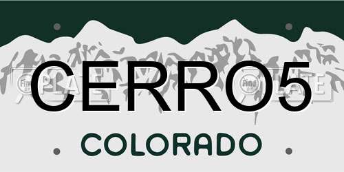 CERRO5 Colorado License Plate