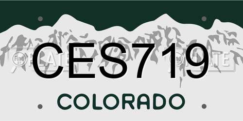 CES719 Colorado License Plate