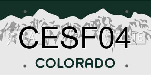 CESF04 Colorado License Plate