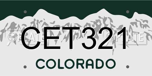 CET321 Colorado License Plate