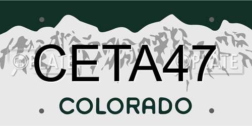 CETA47 Colorado License Plate