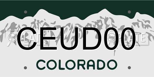 CEUD00 Colorado License Plate