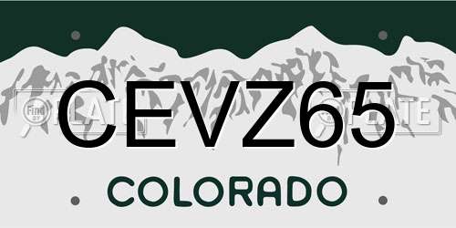 CEVZ65 Colorado License Plate