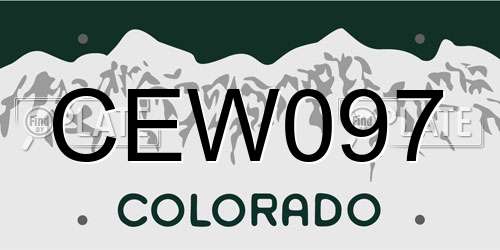 CEW097 Colorado License Plate