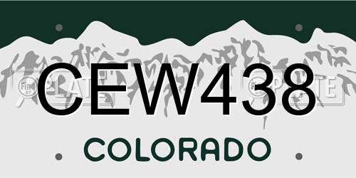 CEW438 Colorado License Plate
