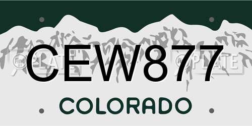 CEW877 Colorado License Plate