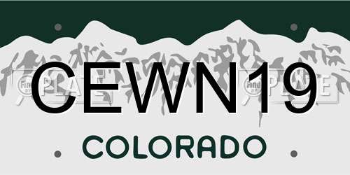 CEWN19 Colorado License Plate