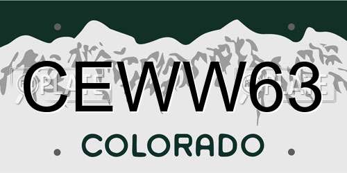 CEWW63 Colorado License Plate