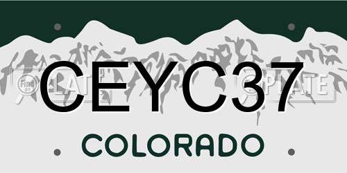 CEYC37 Colorado License Plate