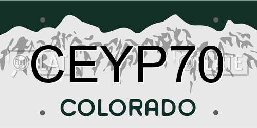 CEYP70 Colorado License Plate