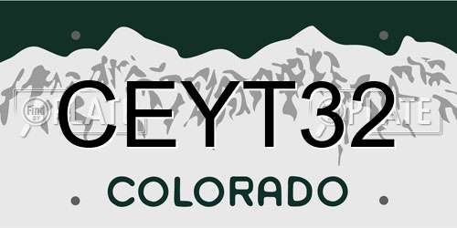 CEYT32 Colorado License Plate