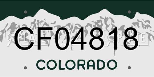 CF04818 Colorado License Plate