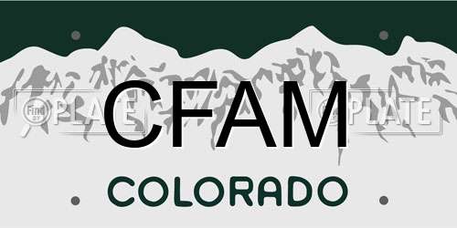 CFAM Colorado License Plate