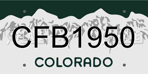 CFB1950 Colorado License Plate
