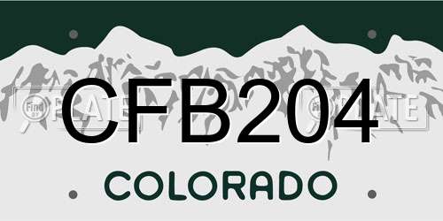 CFB204 Colorado License Plate