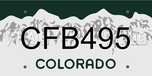 CFB495 Colorado License Plate