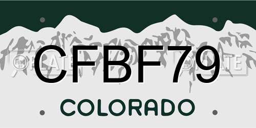 CFBF79 Colorado License Plate