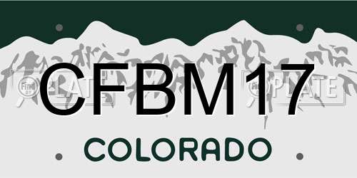CFBM17 Colorado License Plate