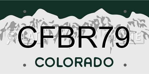 CFBR79 Colorado License Plate