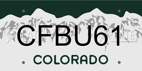 CFBU61 Colorado License Plate